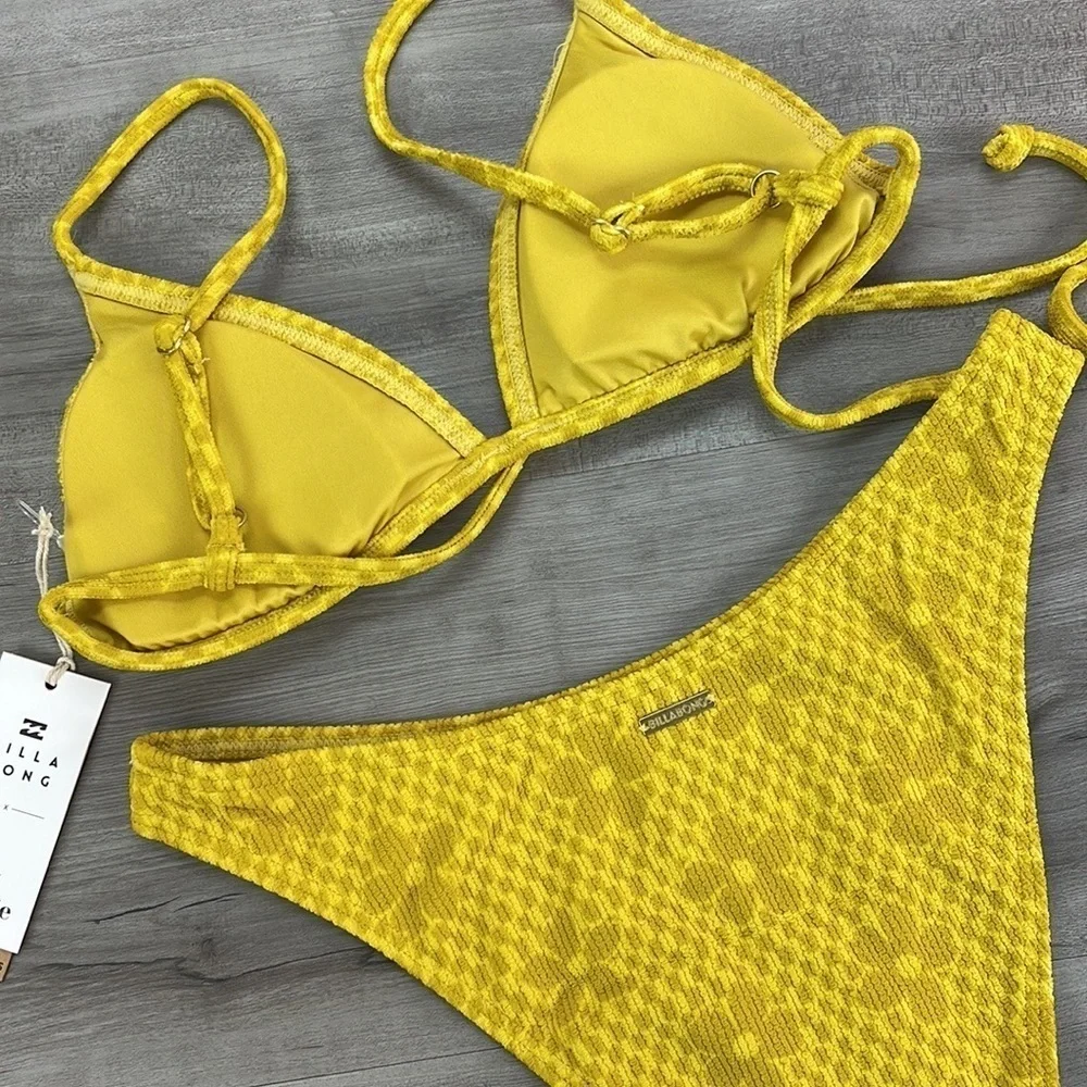 ☀️BILLABONG☀️ MADE YA LOOK TRI Salty Blonde Made Ya Look Hike Bikini SET - Picture 11 of 15